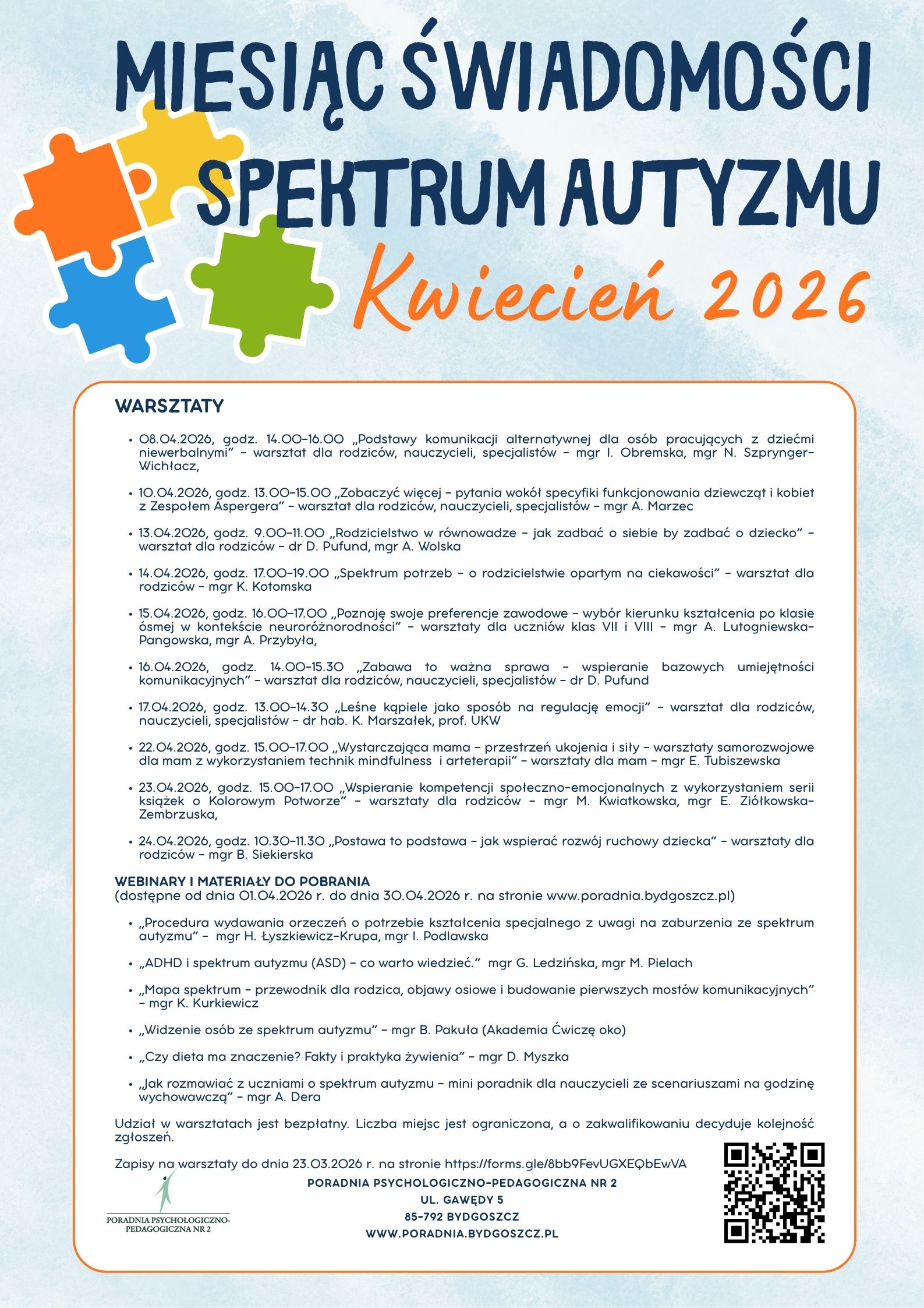 Warsztaty w ramach Miesiąca Świadomości Spektrum Autyzmu 21
